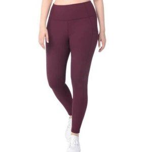 NWT Lukka Lux Women's Ribbed Legging With Side Pockets Size S Wine $50 1B163